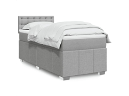 Vidaxl Cama Com Molas/colchão 80x200 Cm Tecido Cinza-claro