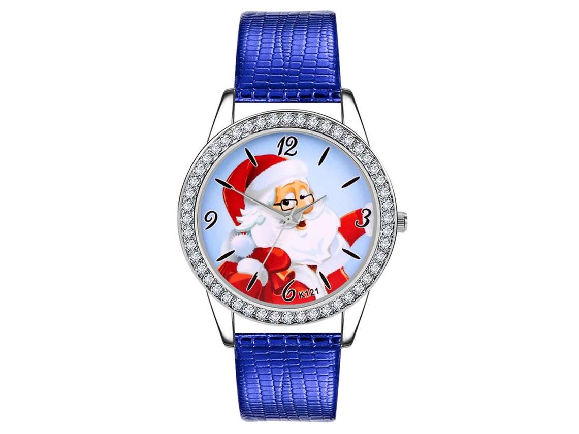 Relógio de Pulso Feminino Zhoulianfa com Strass, Mostrador Redondo, Quartzo, Azul