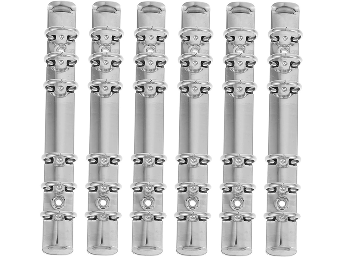 Anéis De Metal Pretyzoom Em Aço Inoxidável, Conjunto De 6 Peças, Design Criativo Escritório, Ideais Encadernar