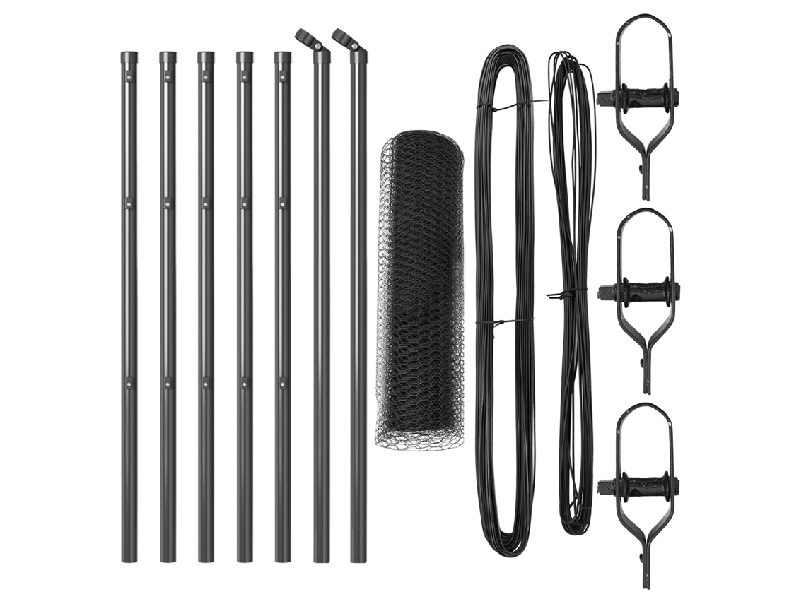 Conjunto 1 Cerca Para Jardim Vidaxl Cinzento Aço (10 X 0,8 M)