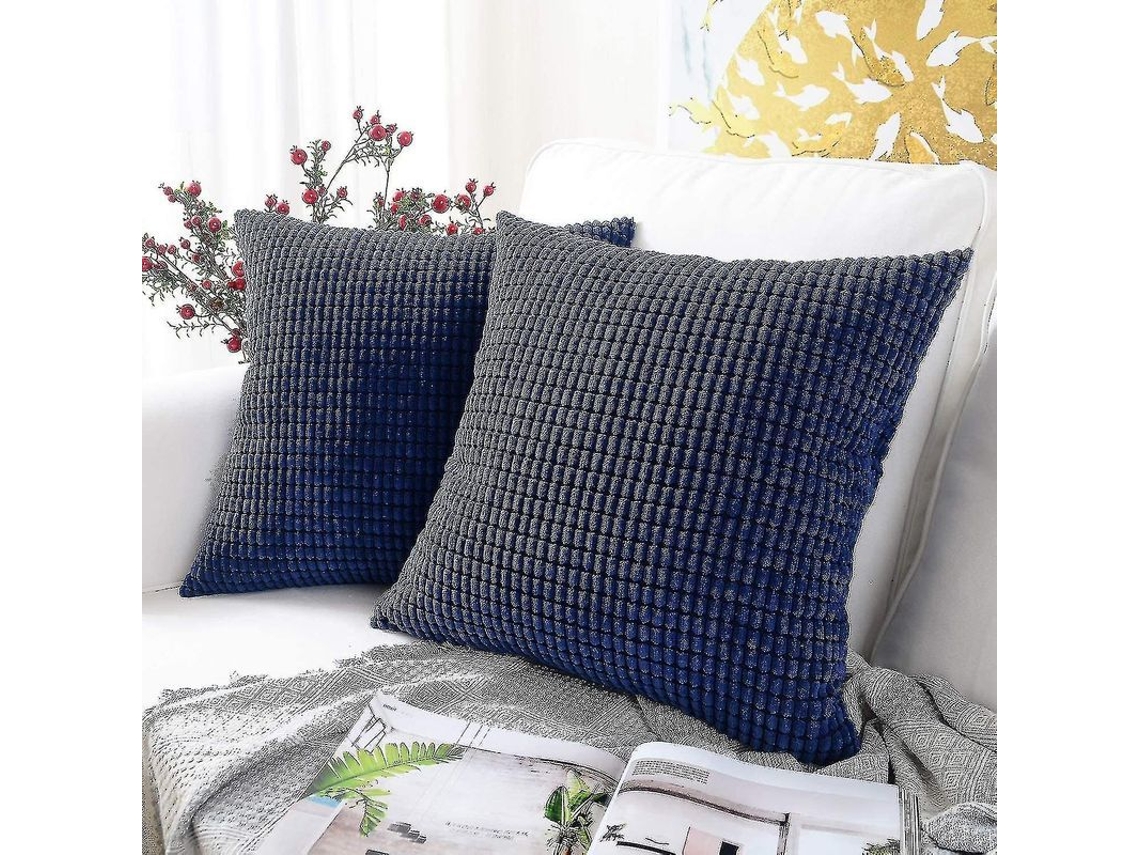 2026 set de 2 Fundas de Almohada de Pana, 45x45cm, Cremallera Oculta, Lavable a Máquina, para Hogar, Sofá, Coche