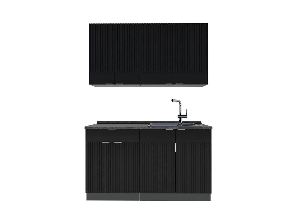 Talha De Cozinha Fame Line, 140cm, Pt Antracite, Preto Riscado/antracite, Antracite, Vicco