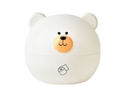 Tampa de caixa de papel toalha redonda, cute, urso branco, plástico, para mesa, banheiro S/MARCA