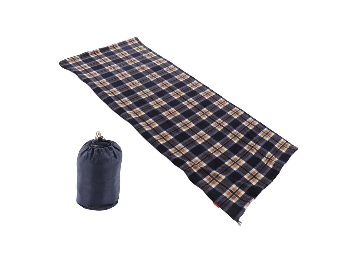 Saco de Dormir Fleece Portátil Aquecedor Adulto Camping Azul Marinho