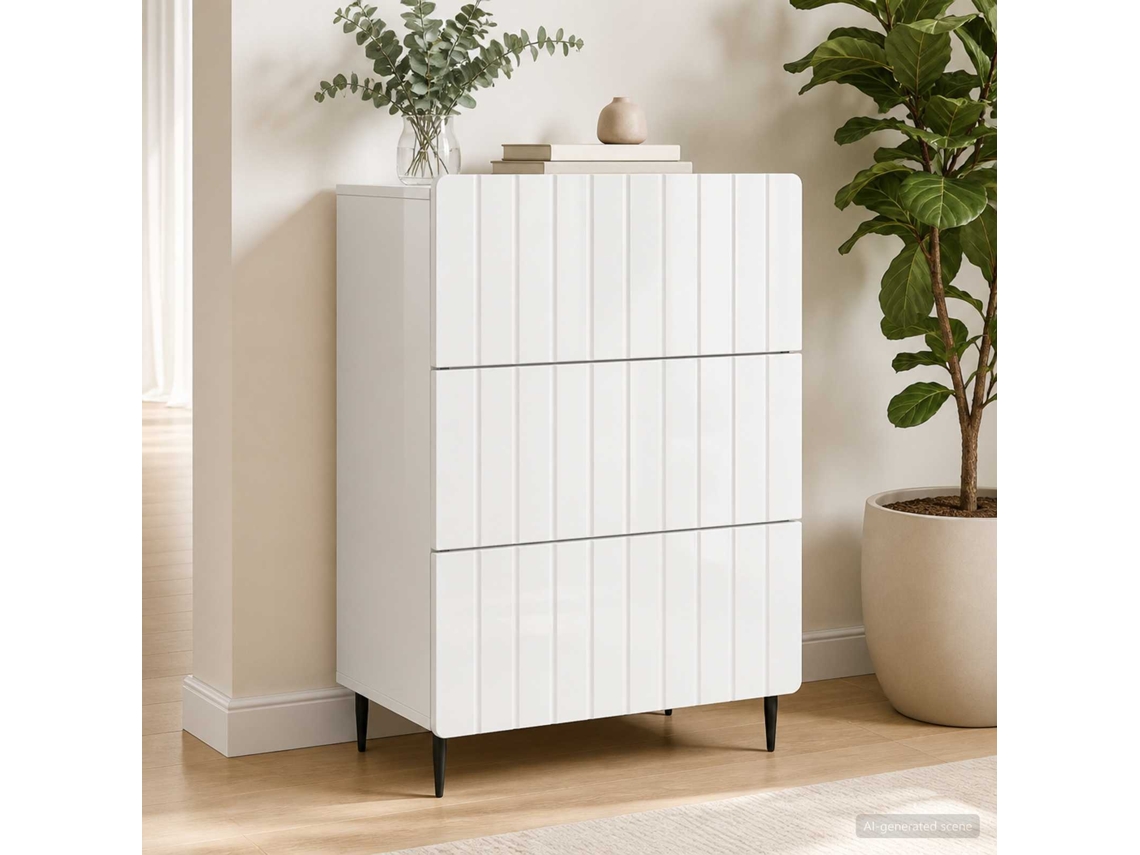 Vidaxl Gabinete De Gavetas Branco 66 X 34,5 X 92 Cm
