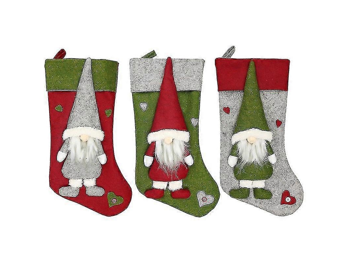 Meias De Natal De Pelúcia Penduradas Na Árvore De Natal, Boneco De Neve E Suporte Para Papai Noel, Para Decoração De Festa De Natal Olysi Shop (a)