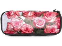 Caderno grande com estampa de rosas cor-de-rosa, ideal para escola, escrivaninha e para adultos, meninas e meninos.