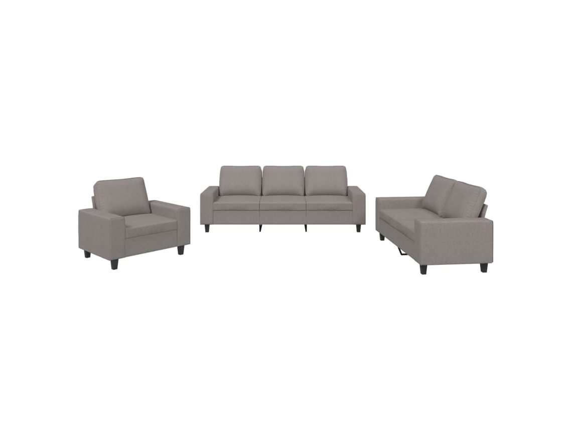 3 Pcs Conjunto de Sofás Tecido Cinzento acastanhado MAISON EXCLUSIVE