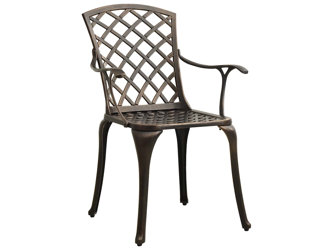 Maison Exclusive - Cadeiras De Jardim 4 Pcs Alumínio Fundido Bronze