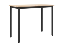 Vidaxl Mesa Natural 100 X 50 X 77 Cm Madeira De Engenharia E Aço