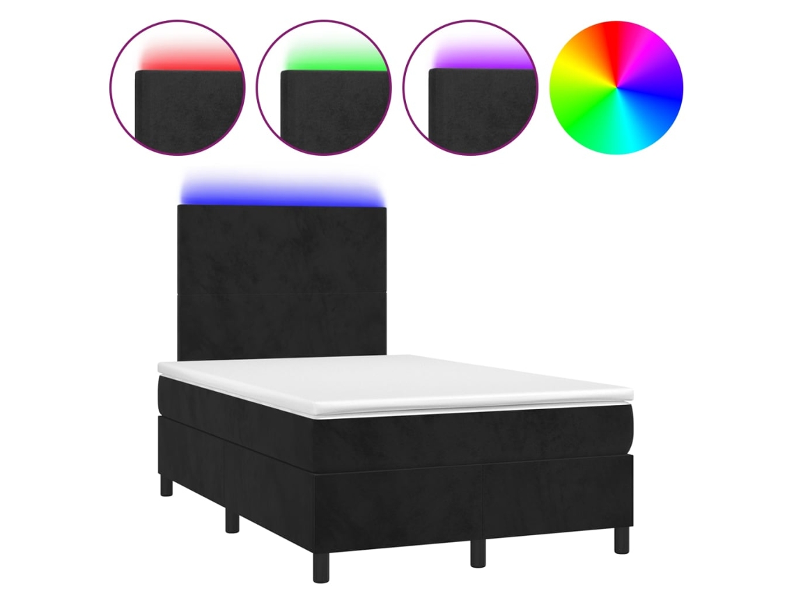 Box Spring Bed, Box Spring Beds Vidaxl Preto Veludo (120 X 200 Cm)