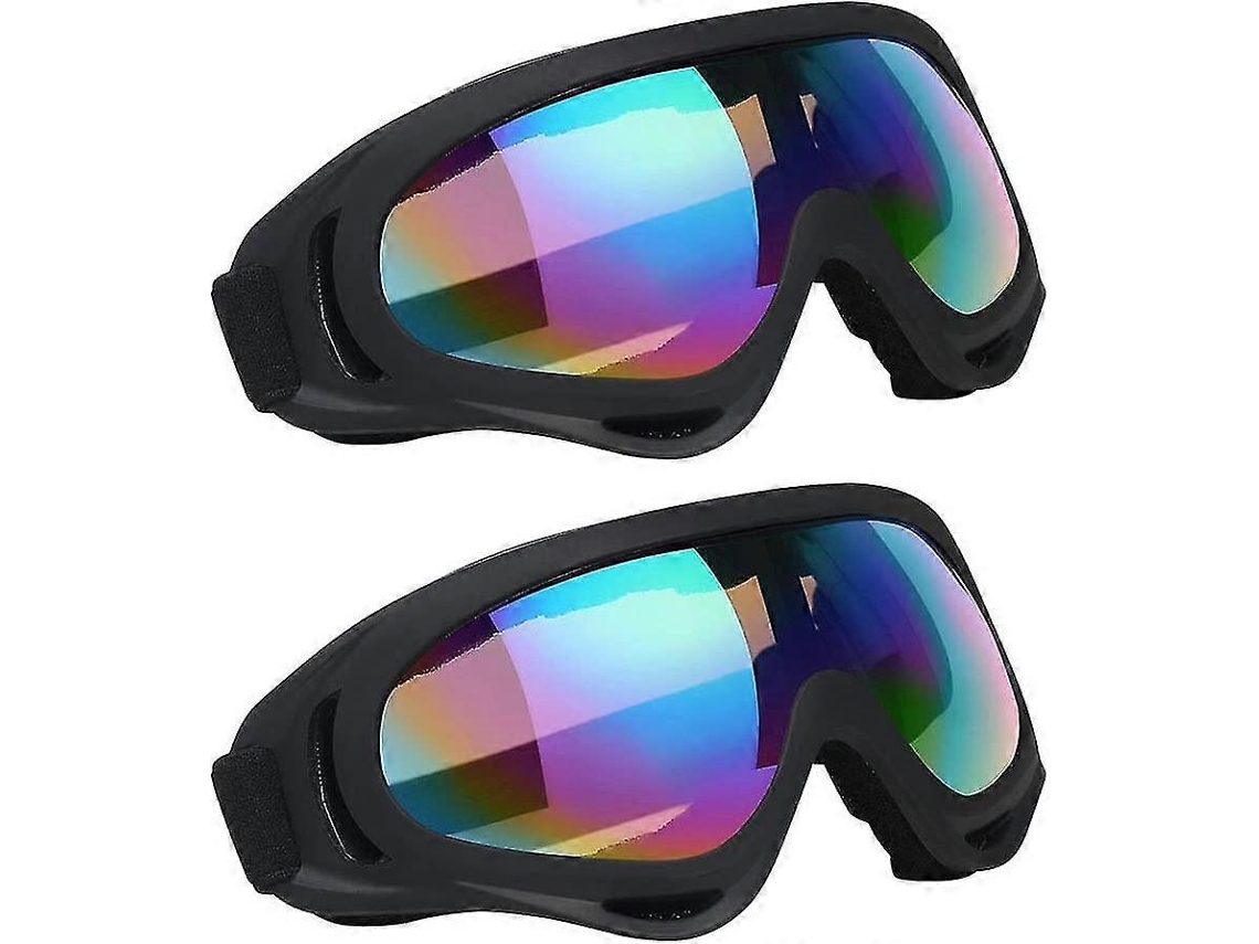 2 Óculos de Esqui, Óculos de Motociclismo para Snowmobile, Lentes Antipoeira, Proteção Uv, Antiembaçante, À Prova de Vento BRILVIBERA