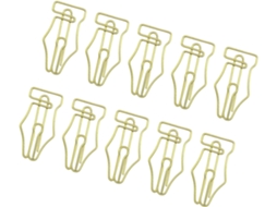 Pacote com 10 clipes de papel modernos de metal para mesa, escola, artesanato e organização criativa.