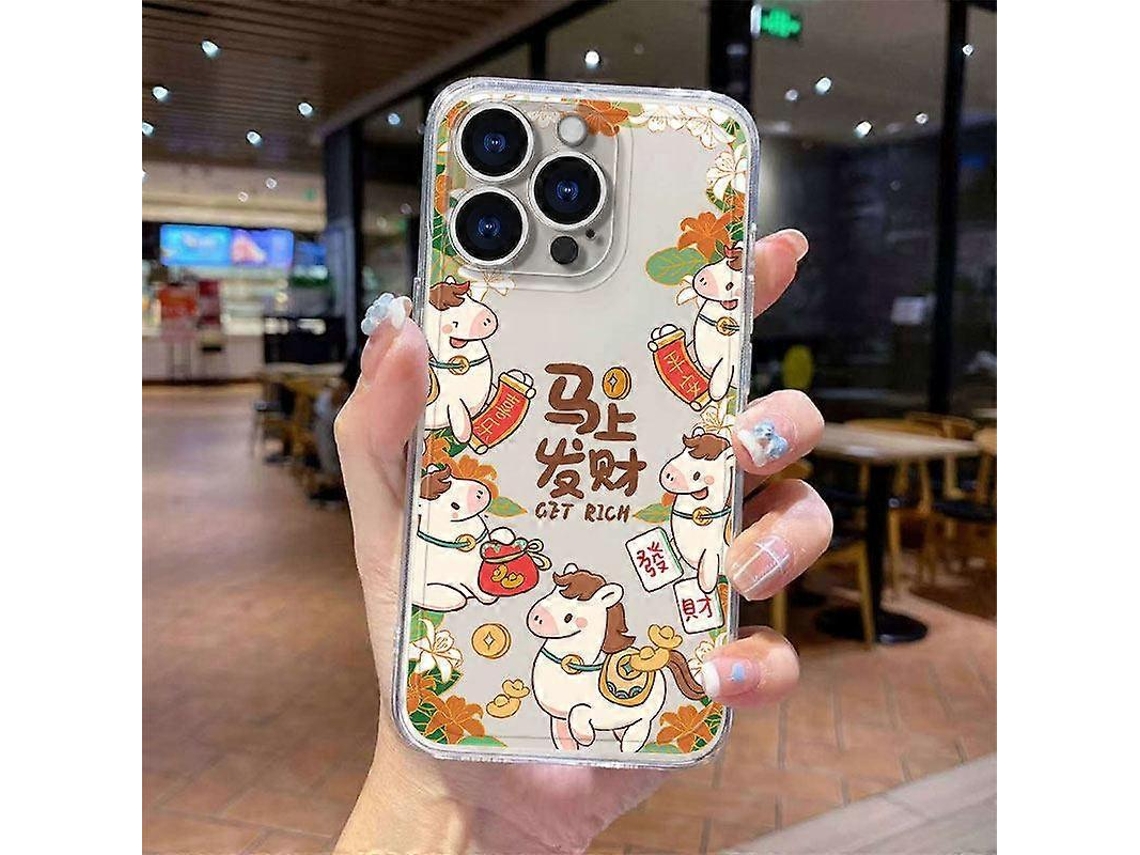 Capa De Celular À Prova De Choque Com Cobertura Total Em Tpu, Inspirada No Ano Do Cavalo, Para Iphone 15 Pro.