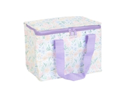 Bolsa Térmica, Lancheira Com Estampa De Flores Em Tons De Roxo