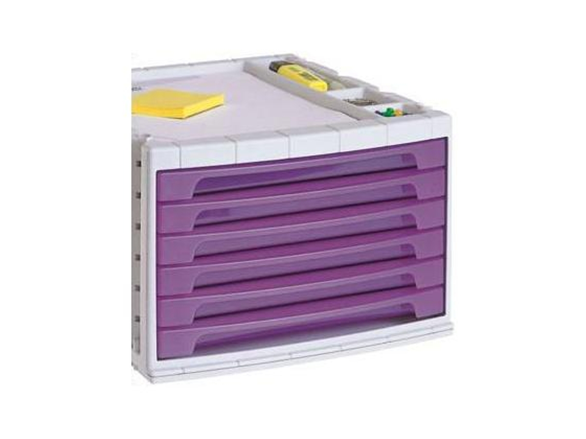 Bloco Classificador de Secretária 37X30 5X21 5 cm 6 Gavetas Violeta