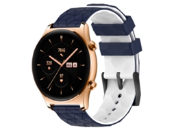 Bracelete de Smartwatch para Honor Watch GS 3 22mm de silicone de duas cores com padrão de futebol (azul meia-noite + branco)