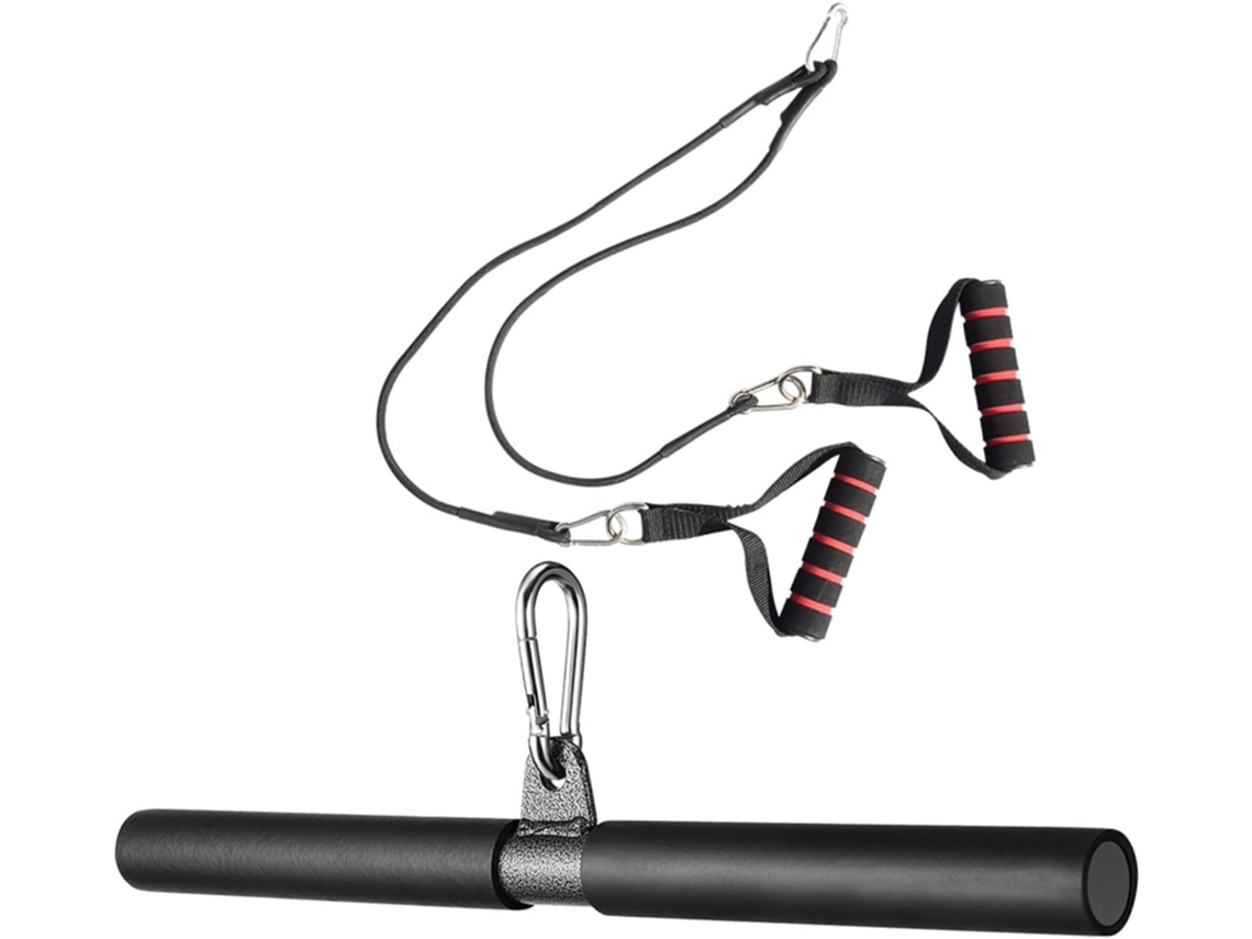 Conjunto de Musculação BESPORTBLE, 2 Peças, com Faixa de Resistência e Barra