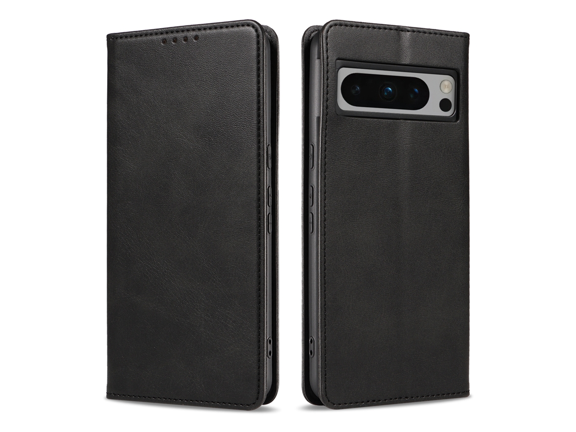 Capa Flip Para Celular Em Couro Com Estampa De Pele De Bezerro.preto - Pixel 7