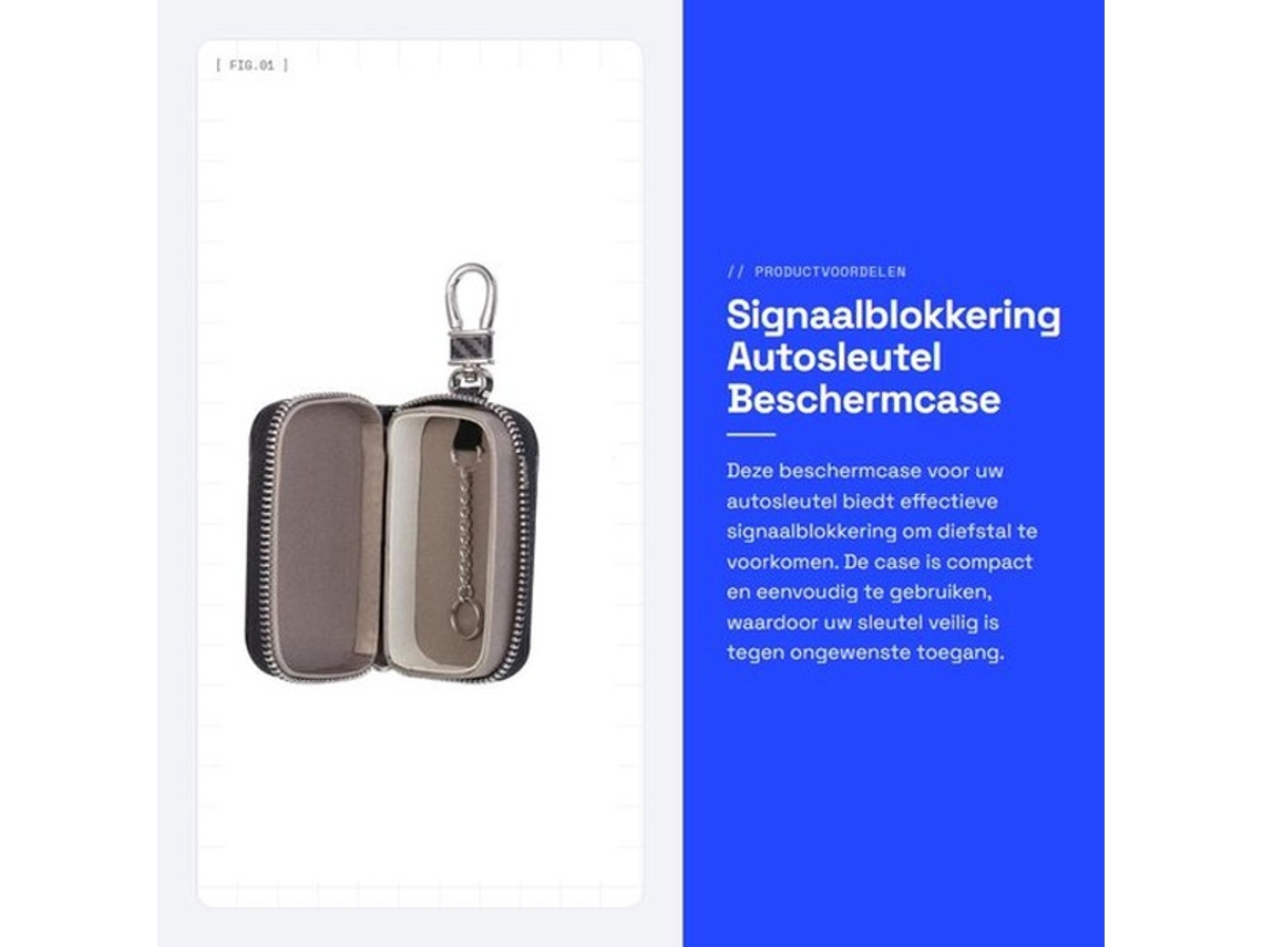 Beveiligingsdoos - Blokkeerfunctie - Luxe Sleutelzakje - Hoogwaardig Pu-leer - Veiligheidsafscherming - Sleuteltas - Bescherming Tegen Diefstal - Sign
