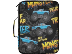 Organizador De Arquivos Expansível Blue Monster Trucks Com Pasta Destacável E Divisórias Sanfonadas Armazenamento