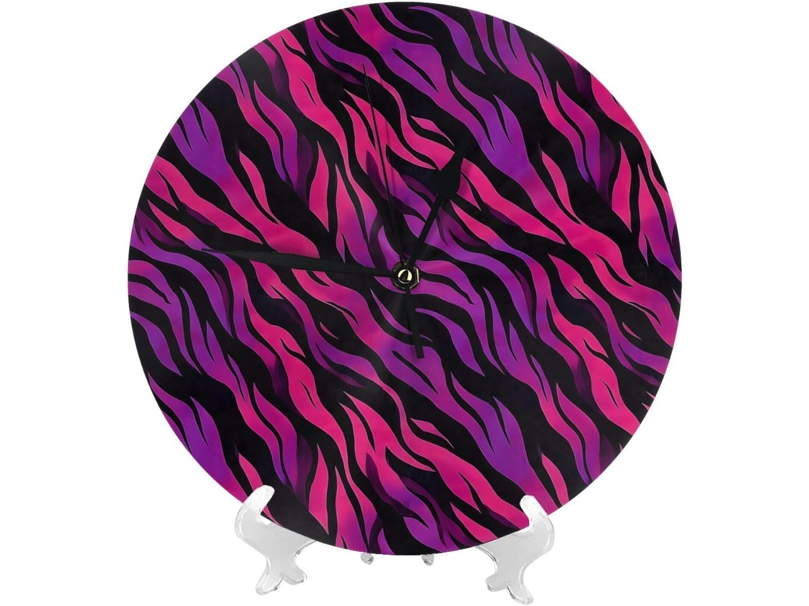 Relógio De Parede De 25cm 10 Polegadas A Bateria, Design Rosa E Roxo, Moderno, Silencioso, Pequeno, Sala De Estar