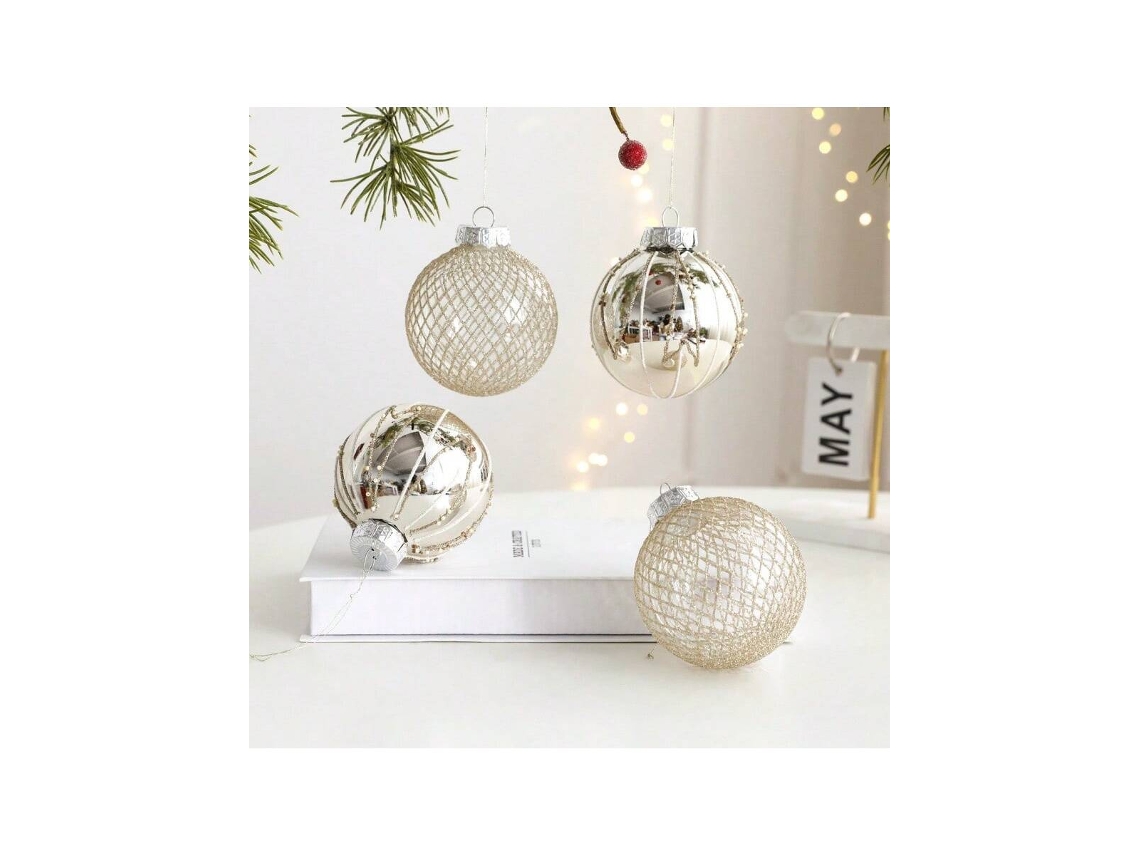Bola De Natal Pintada, 6 Prateada Igvtrade