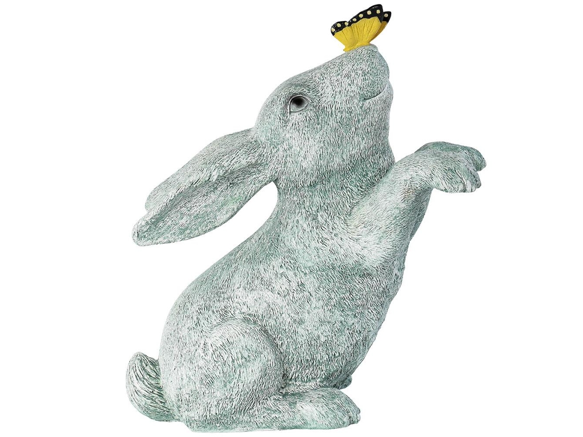 Decoração De Jardim Ao Ar Livre Com Estátuas De Coelho E Borboleta