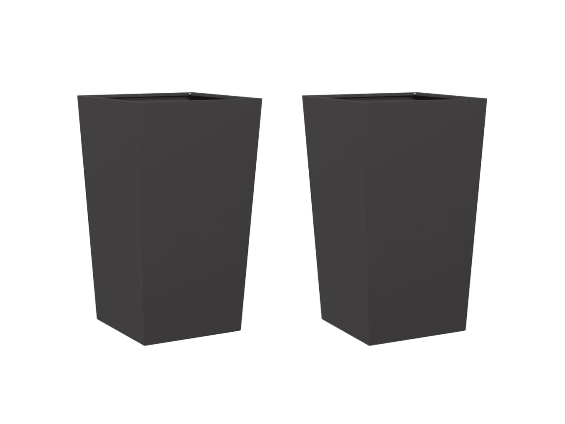 Garden Planter, Garden Planters Vidaxl Preto Aço (45 X 45 X 75 Cm)