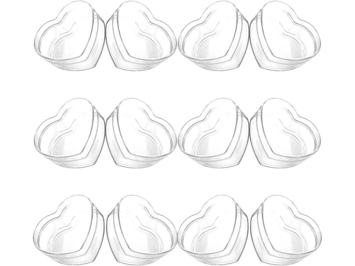 Caixas Em Acrílico Transparente, Duráveis E Elegantes, Em Formato De Coração 12 Unidades, Ideais Para Doces E Pequenos