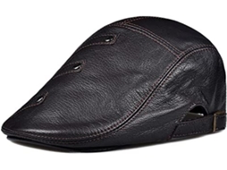 Casquette de Baseball En Cuir Véritable, Boina Homme Plate Golf Chaude L'hiver (marron, SFUSHOS