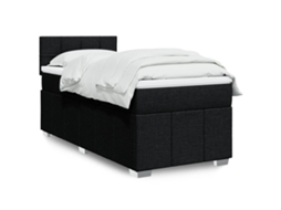 Vidaxl Cama Com Molas/colchão 100x200 Cm Tecido Preto