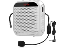Amplificador De Voz Portátil Com Microfone Com Fio E Alto Falante Recarregável Ya Olysi Shop (branco)