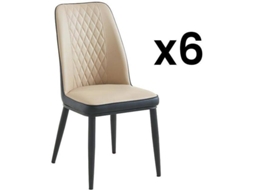 Cadeira Standard Mildura VENTE-UNIQUE.PT (Cinza Antracite e Bege - Pele sintética - 46x56.5x94 cm)