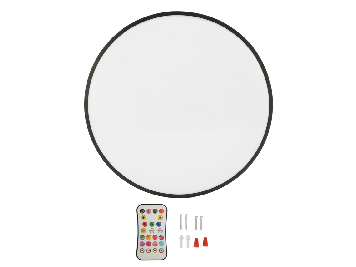 Lâmpada de Teto redonda Led inteligente rgb controle remoto rf dimmer sala quarto 24w | S/MARCA