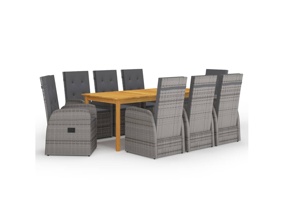 Dining Set, Dining Sets Vidaxl Cinzeto Madeira De Acácia (n/a)