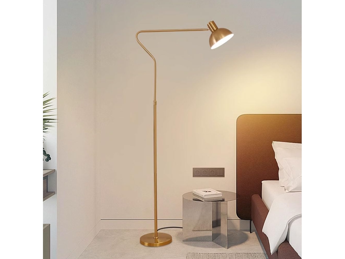 Luminária De Chão Criativa Xanayxwj Em Metal Polido Dourado Preto, Luminária Vertical Ajustável Em 180°, Luminária De