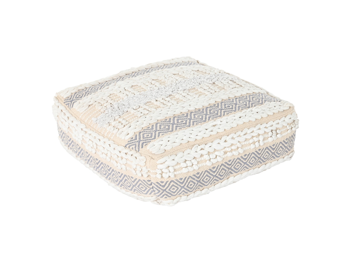 Almofada de Chão em Algodão, 6300 G, Listras Brancas, 60 X 60 X 25 Cm ALEXANDRA HOUSE LIVING
