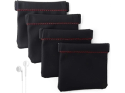 Peças De Estojo De Couro Pu Para Fone De Ouvido, Bolsa Para Armazenamento De Fone De Ouvido Com Fecho De Pressão Brilvibera