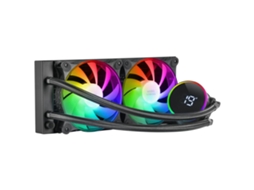 Arrefecimento Líquido Aio MARS GAMING Ml-Lcd240 Tdp 500W 2X Ventoinhas Fdb Argb 120Mm Ecrã Lcd Opti-Chamber de 3ª Geração Preto