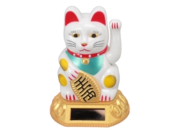 Figura Gato da Sorte LAXISCREED Luz Solar Branca