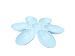 Comedouro Múltiplo para Gatos, com Base Antiderrapante, 6 Compartimentos, Formato de Pétala de Flor, Feito de Material Seguro AQUAFORGE