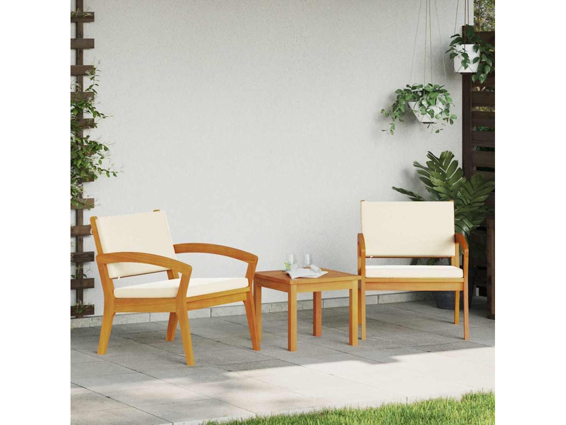 Vidaxl Conjunto Bistro 3 Unid. Castanho Poliéster