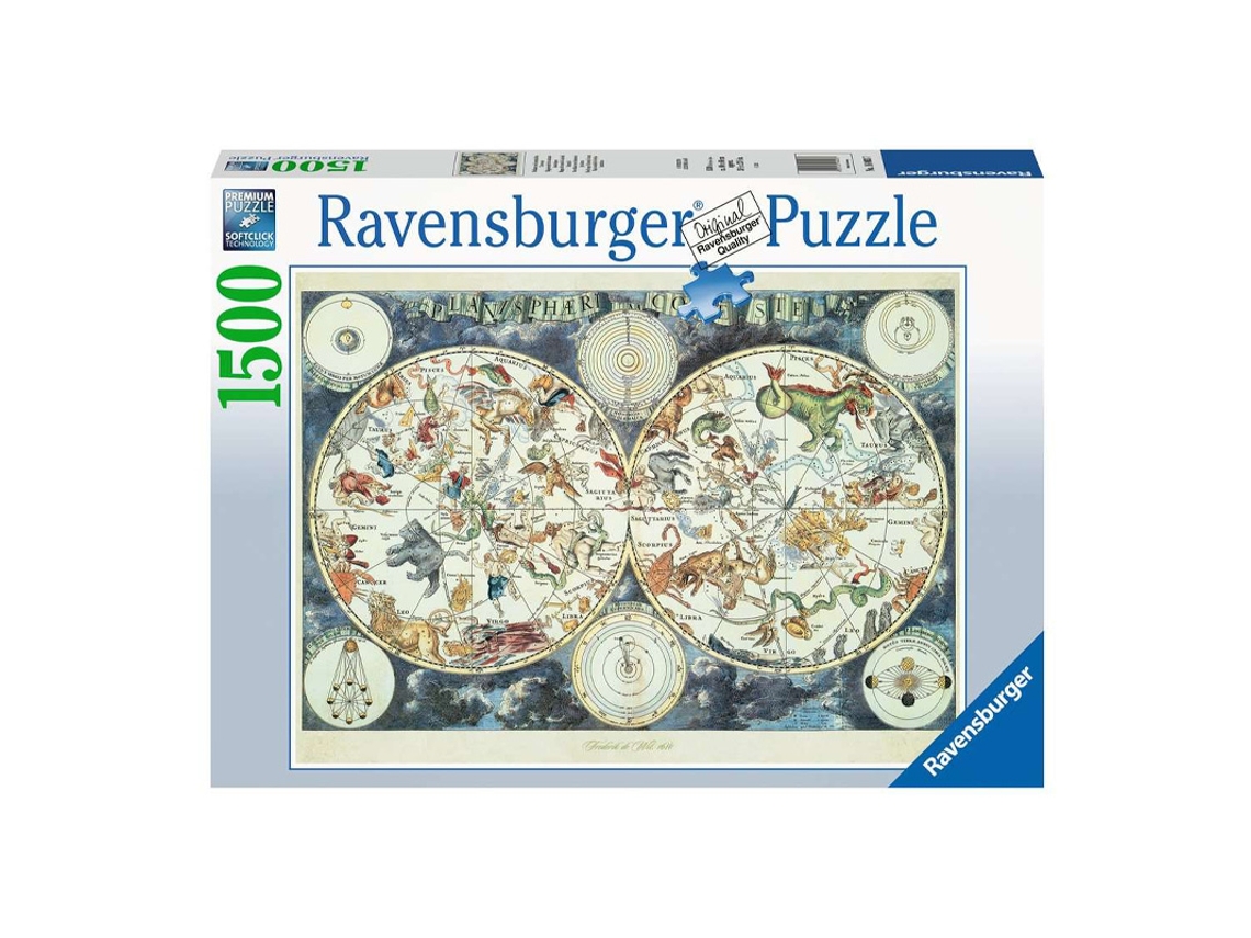 Puzzle Mapa Mundo e Bestas Fantásticas RAVENSBURGER (Idade Mínima: 12 - 1500 Peças)