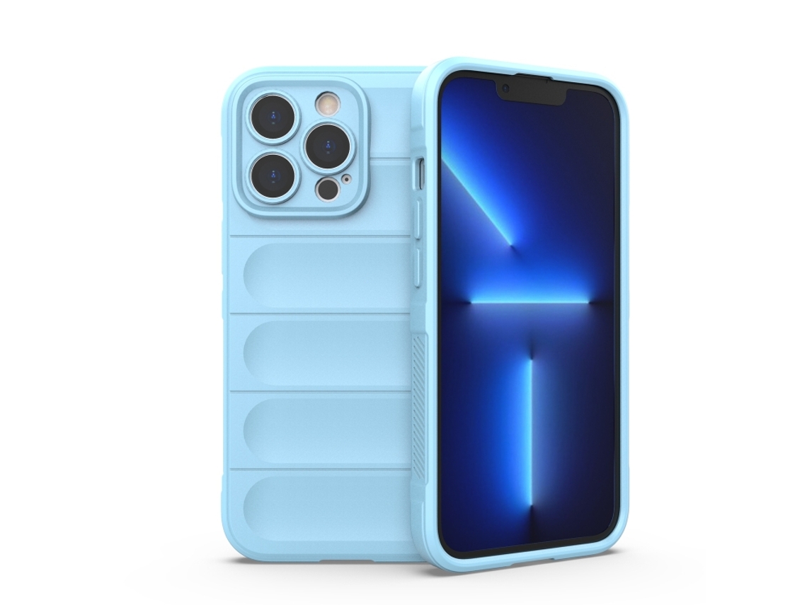 Capa Halinuia Para Iphone 13 Pro Magic Shield Tpu Azul Claro (proteção Integral, Interior Em Flanela)