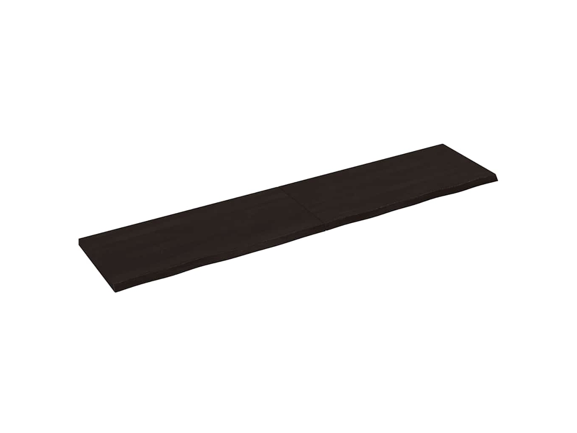 Vidaxl Tampo De Mesa 220x50x(2-4) Cm Carvalho Tratado Castanho-escuro