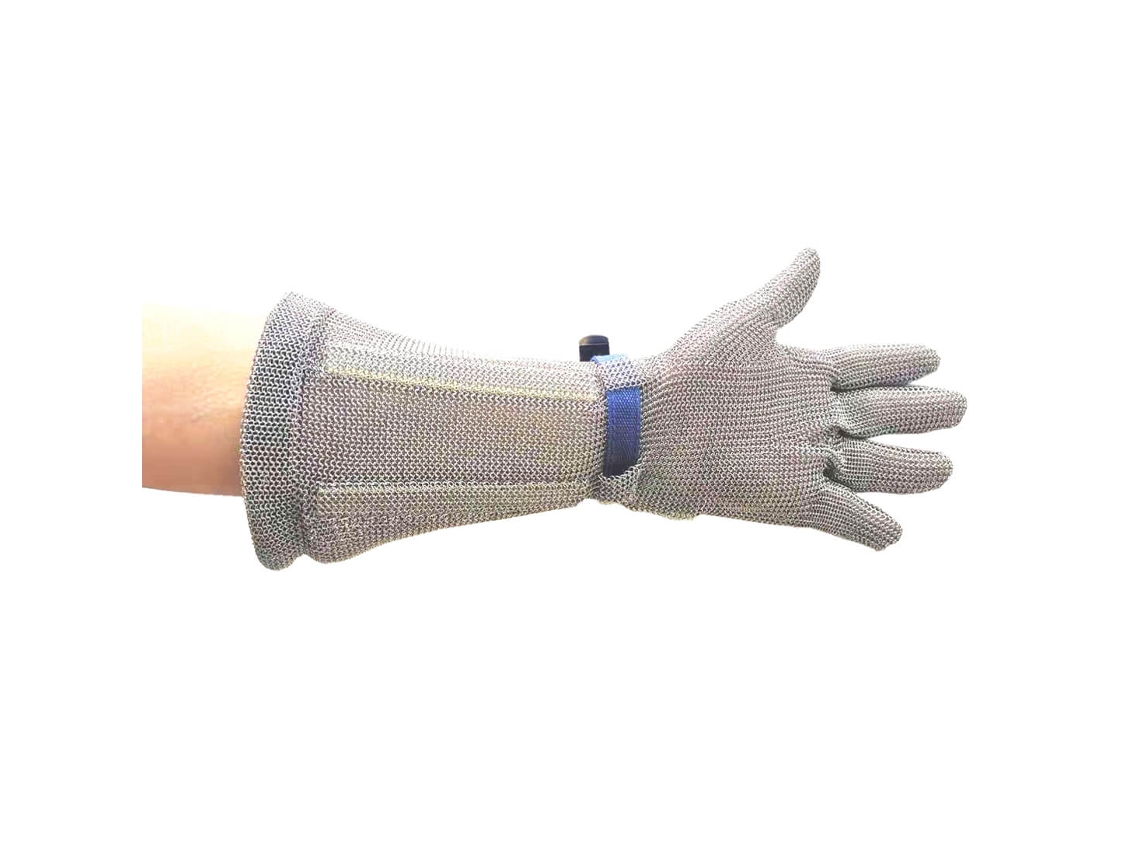 Luva De Cota De Malha 45 Cm Proteção Superior Na Processamento De Carnes / Prata / M Portwest