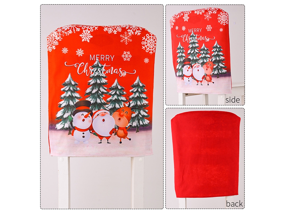 Cadeira Vermelho Natal Com Estampa Floco Neve E 4 Decorações Boneca