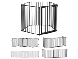 2 - In - 1 Absperrgitter. Pet - Laufstall. Sicherheitstor. Folding. Metal. 300 X 3 X 74. 5 Cm. Black