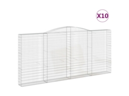 Gabion Basket, Gabion Baskets Vidaxl Prateado Ferro (400 X 30 X 180/200 Cm)